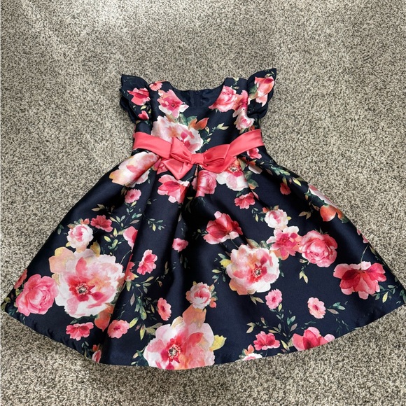 BONNIE JEAN Short Sleeve Floral Dress 3T - Picture 1 of 3